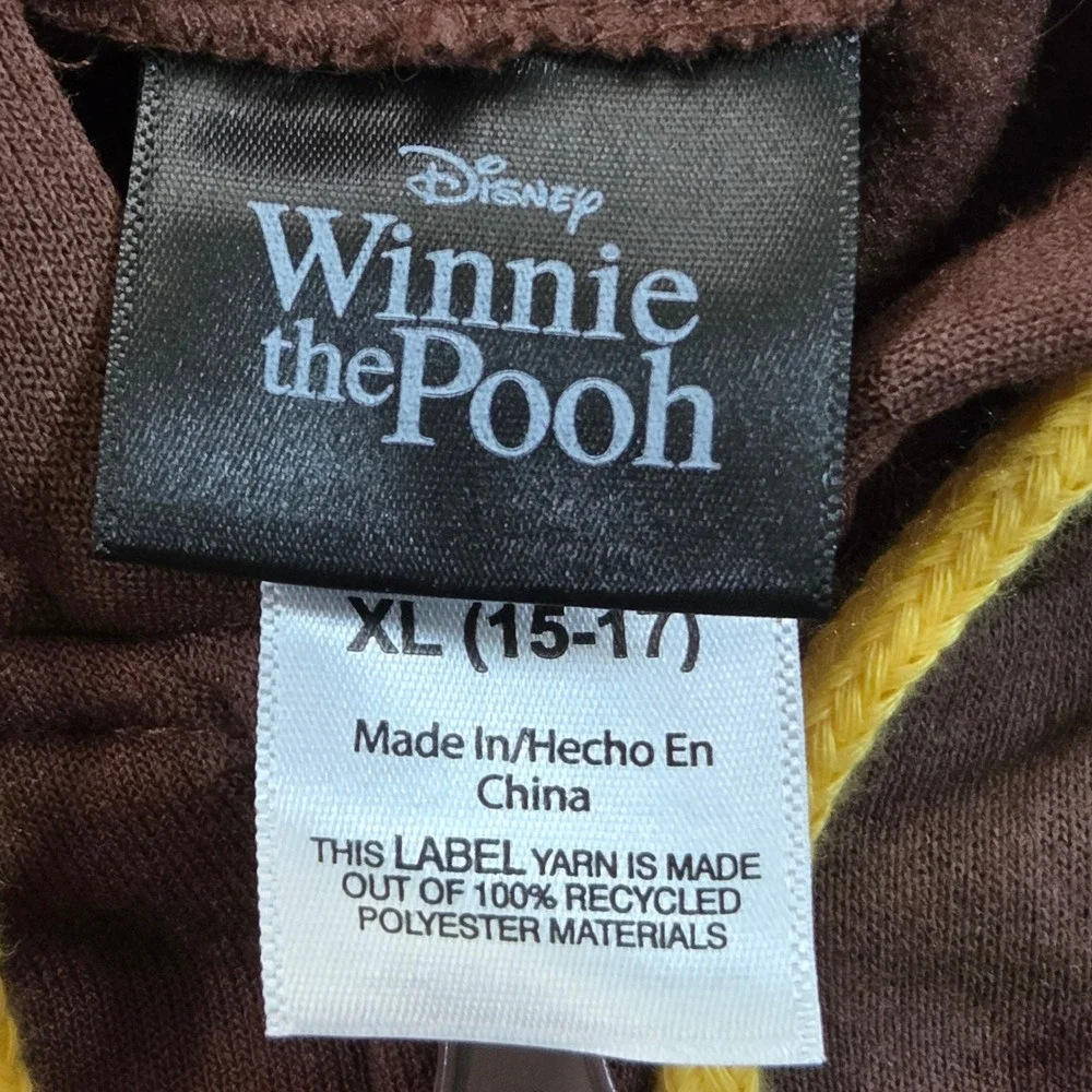 Disney Winnie‎ the Pooh Hoodie Full Zip Brown Youth XL Unisex